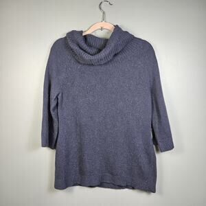 Marisa Christina Pullover Cowl Neck Sweater 3/4 Sleeve Angora/Wool/Nylon Blend